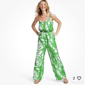 LILLY PULITZER  TARGET Boom Boom Jumpsuit White Green Palm NEW Size XS